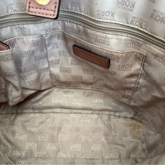 MICHAEL KORS Jet Set Travel Small Tote Pale Pink Pebble Grain Leather - Picture 12 of 13